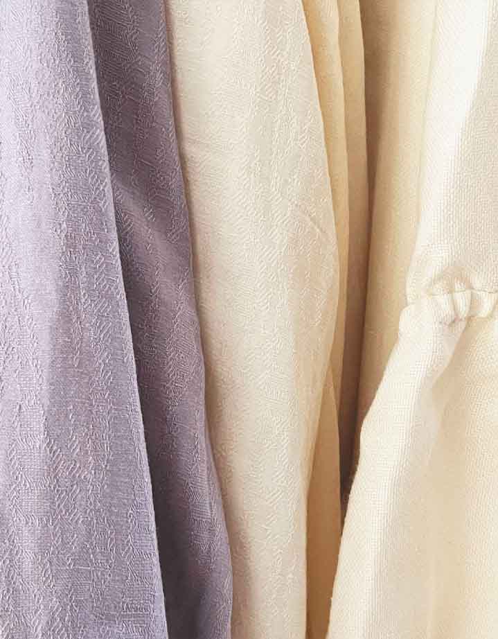 Sustainable and Fair Fashion Fabrics - colors beige and lilac